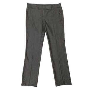 Theory Womens 12 Dark Gray Slim Straight Flat Front Full Length Trouser Career